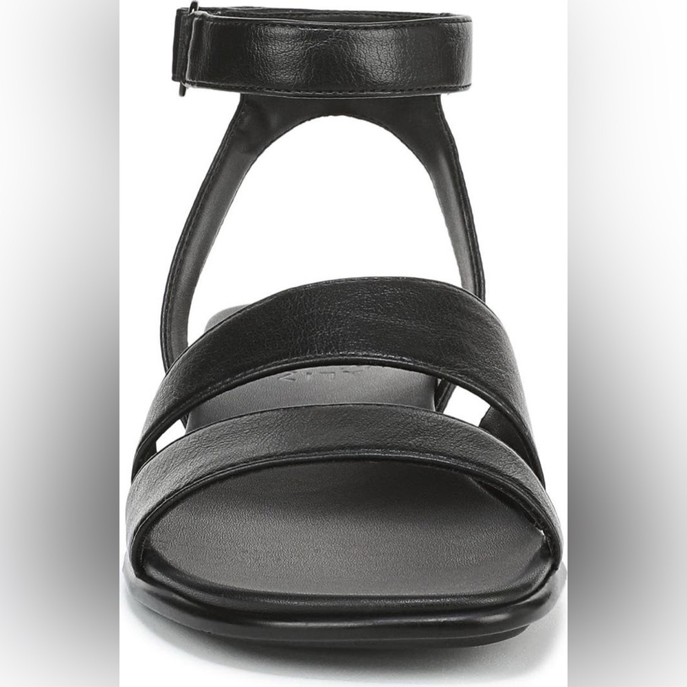 NATURALIZER EFFIE SQUARE TOE BLACK SANDALS 11 W WIDE - Picture 4 of 11